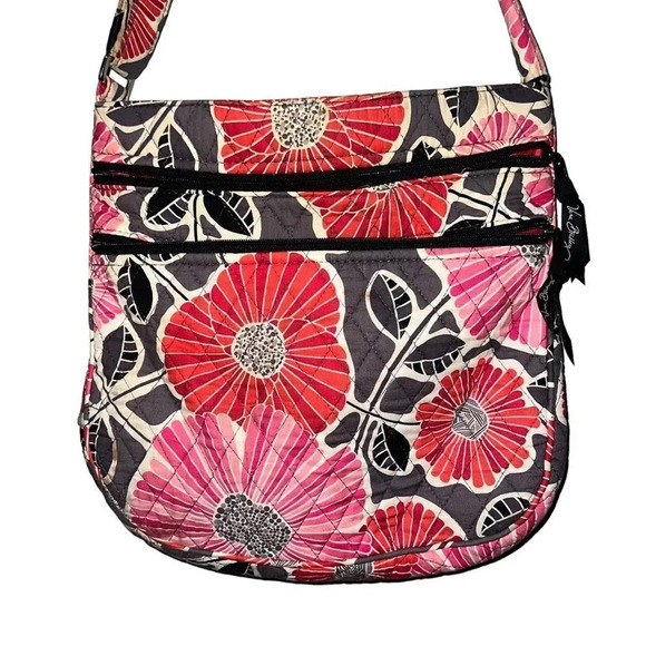 Vera Bradley Cherry Blossoms Shoulder Crossbody Purse Pink Gray Clean Retired - Picture 6 of 6